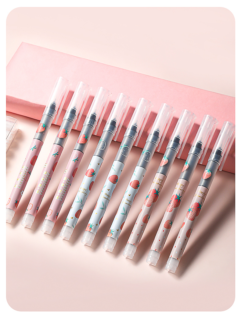 创易直液式走珠笔速干黑色中性笔ins日系高颜值可爱超萌全针管水性