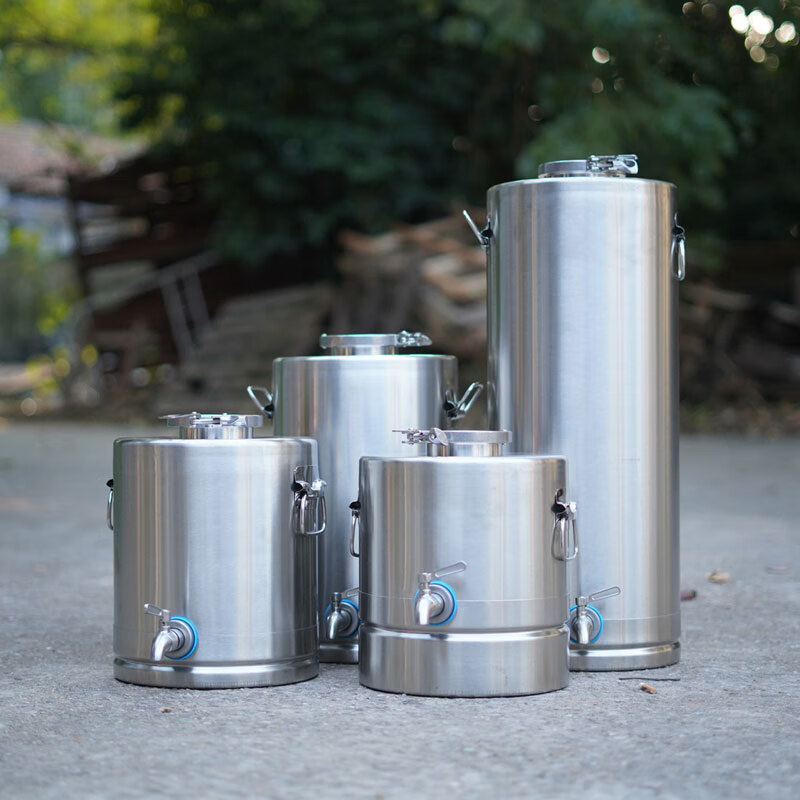 桶304不锈钢酒桶带龙头食品级密封罐油桶白酒家用发酵桶酿酒罐子304