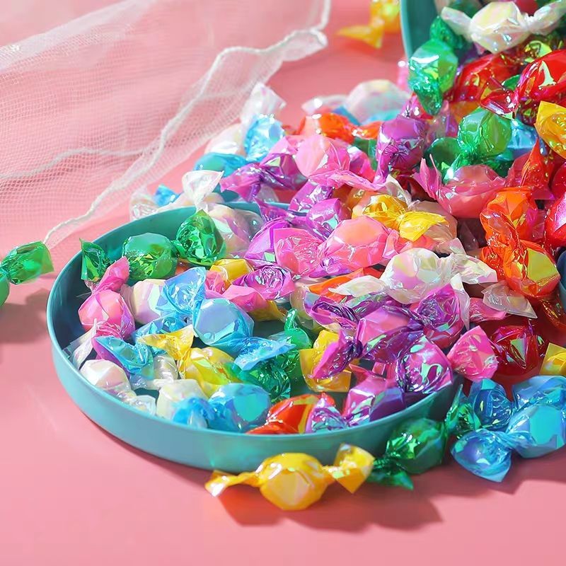 圣诞狂欢炫彩千纸鹤糖果水果切片糖混合水果味硬糖休闲散装零食糖果1g