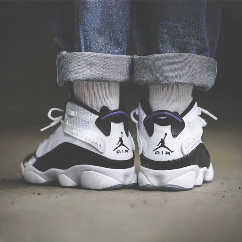 2f耐克 air jordan 6 rings aj六冠王 黑白高帮篮球鞋 322992-104 40