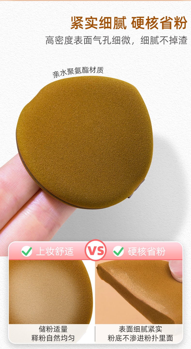 美卡芙优（MUFY）化妆粉扑棉花糖气垫海绵扑干湿两用底妆扑柔软定妆上妆粉底液BB霜 三角饭团3个盒装