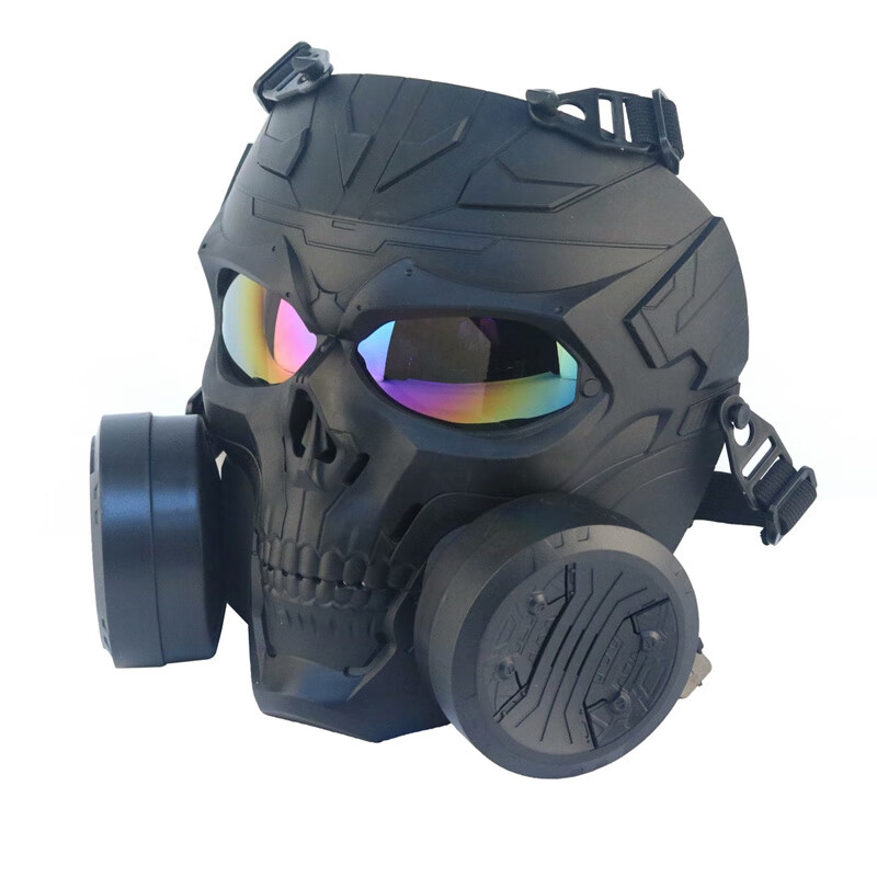 赛博朋克防毒面具 户外战术面具骷髅异形双防毒罐全脸面罩野战cs装备