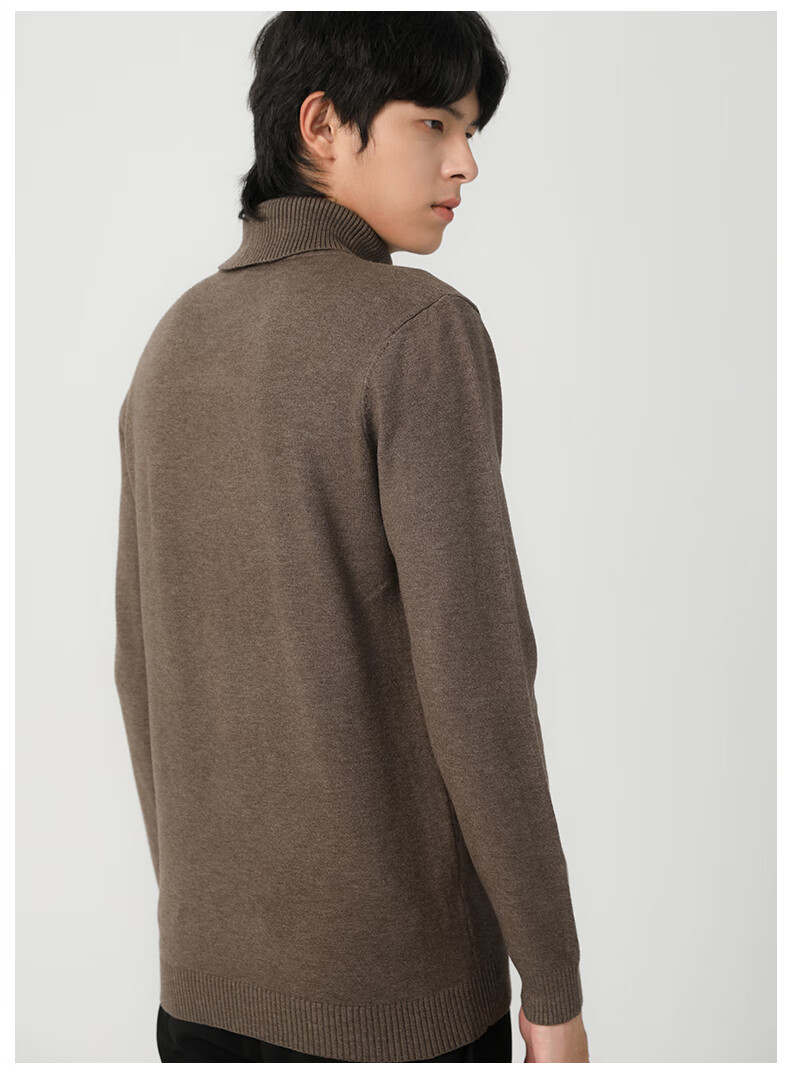 MARKLESS Men's Sweater, Autumn And Winter Warm Turtleneck Knit Pullover, Casual Inner Layer Base Shirt, 0710 Wheat Yellow, L 14