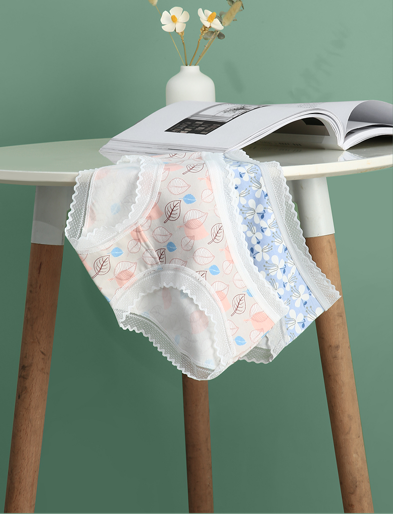 miiow猫人女士内裤女莫代尔棉抗菌印花时尚中腰三角短裤头女生可爱纯