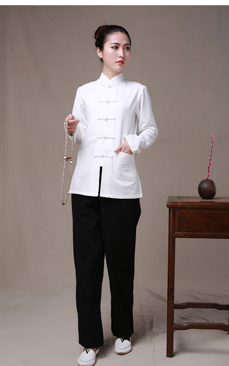 中式对襟衬衣唐装女长袖衬衣复古立领盘扣中式上衣中国风女装民族服装