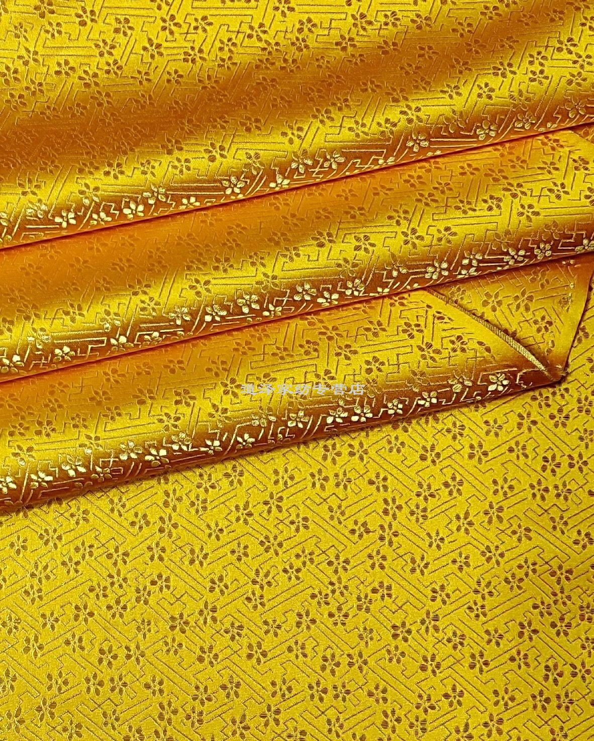 合彩美 杭州丝绸织锦缎云锦缎中式绸缎布料手工制作布料x 2号金黄色