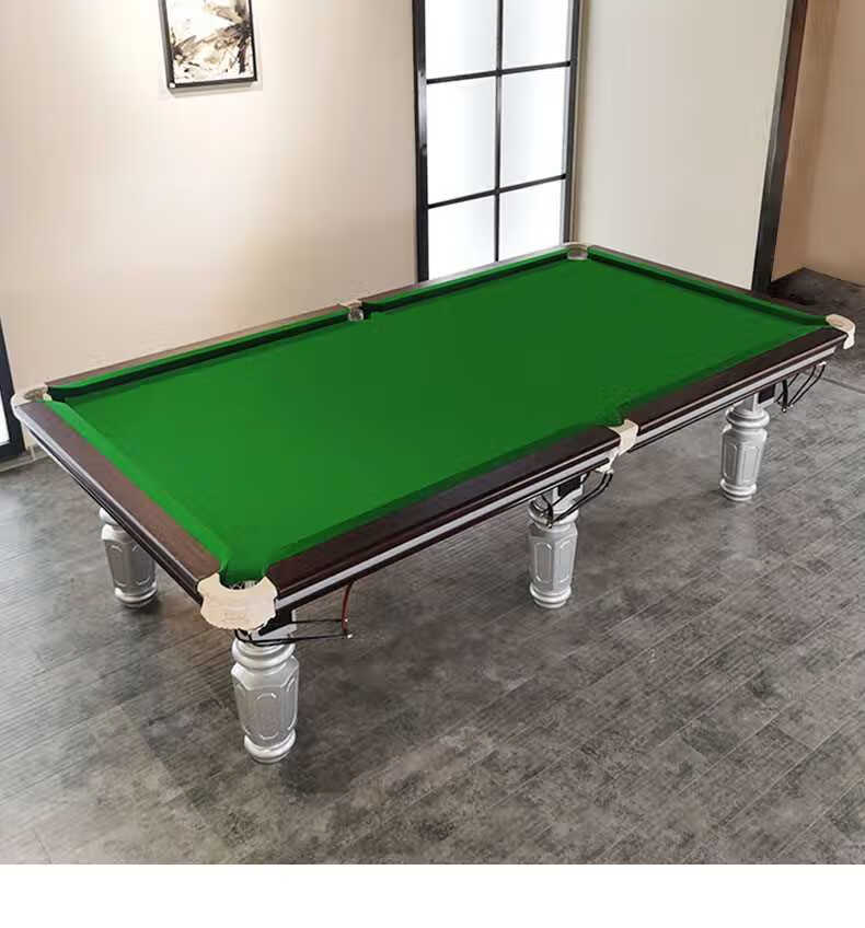 台球桌家用标准型球房自动回球银腿中式黑八桌球台美式室内案子 国标