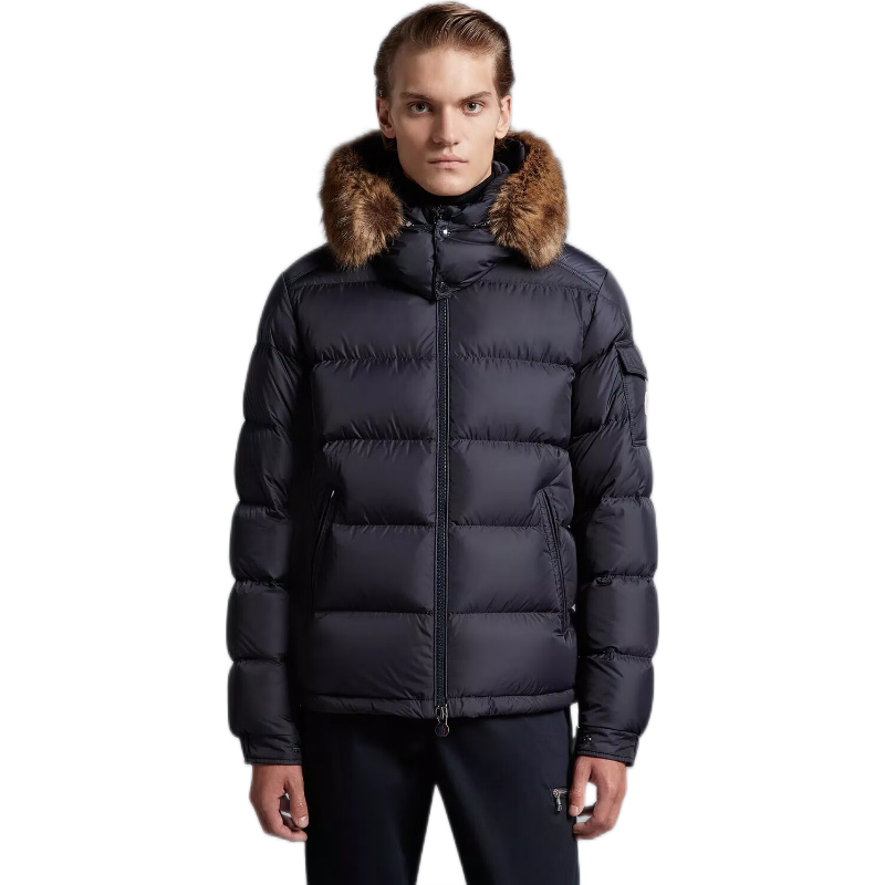 moncler 男士短款羽绒服服滑雪服保暖夹克袖子风帽可拆卸 黑色 0