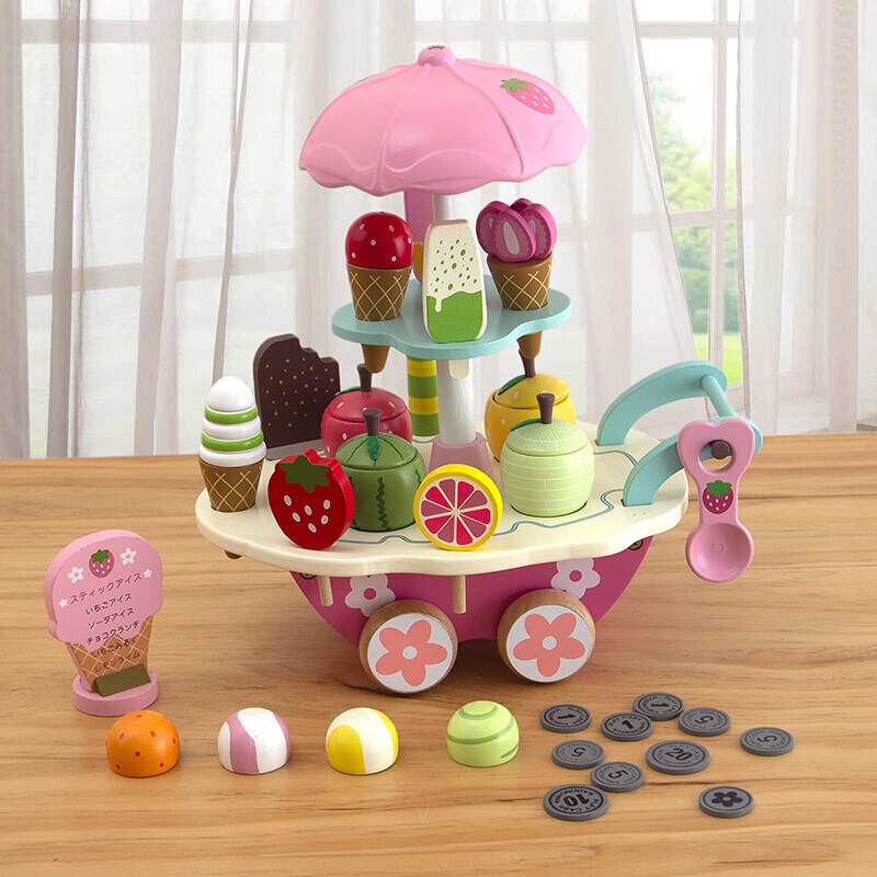 儿童过家家冰淇淋车推车玩具宝宝女孩糖果车冰激凌雪糕至岁套装冰淇淋