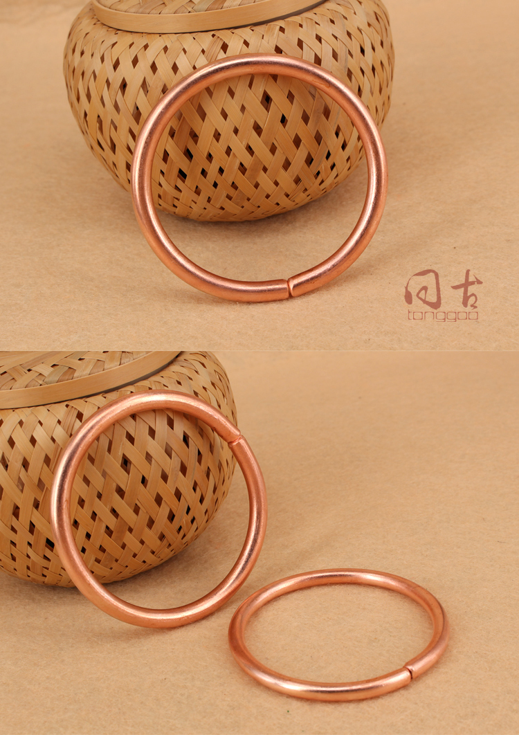 曲壳云南手工纯铜纯红铜纯紫铜手镯铜镯子情侣男女款光圈手环简单时尚