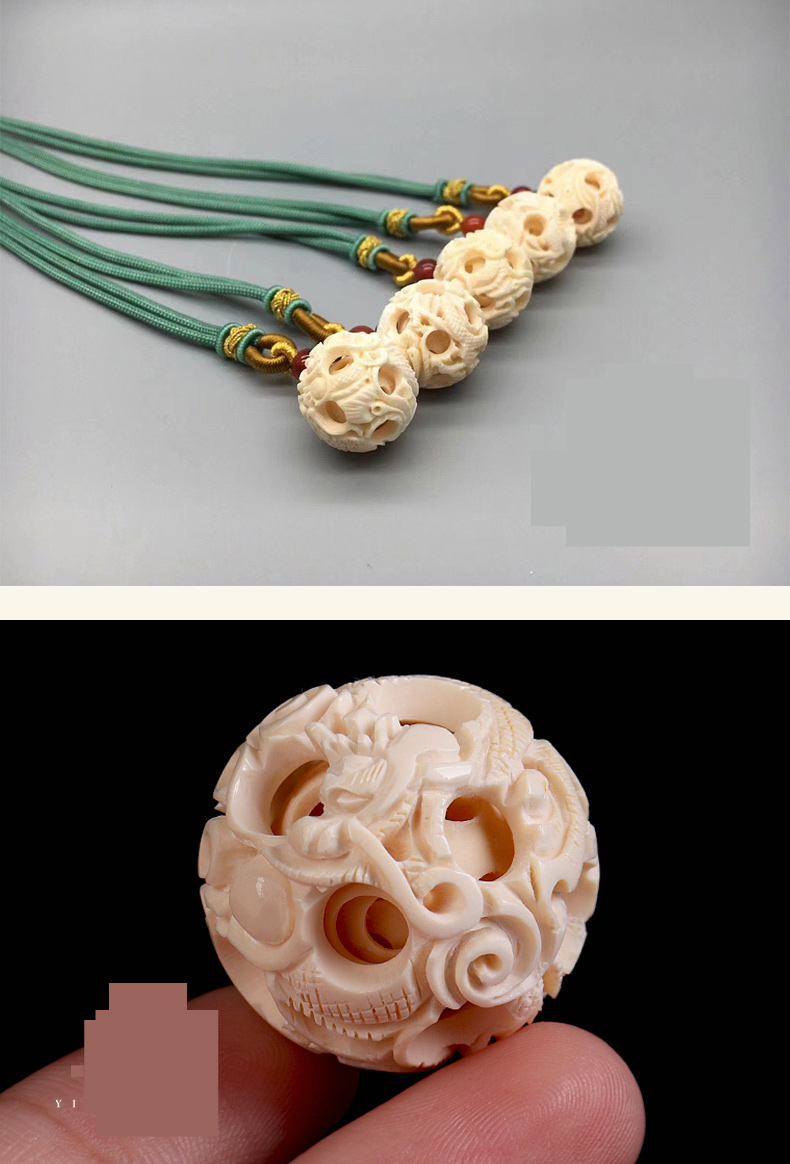 鬼工球30层意一珠宝猛犸牙同心吊坠单坠20手链10摆件护身符 定金专拍