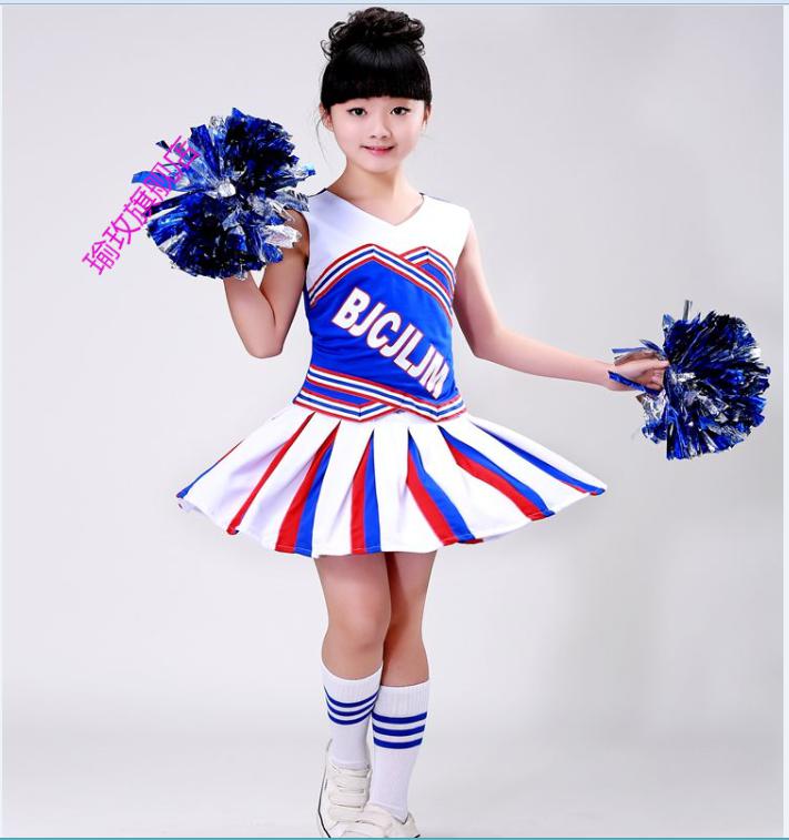 啦啦操服装大人女套装篮球儿童拉拉队比赛啦啦队服装健美操服装45坎袖