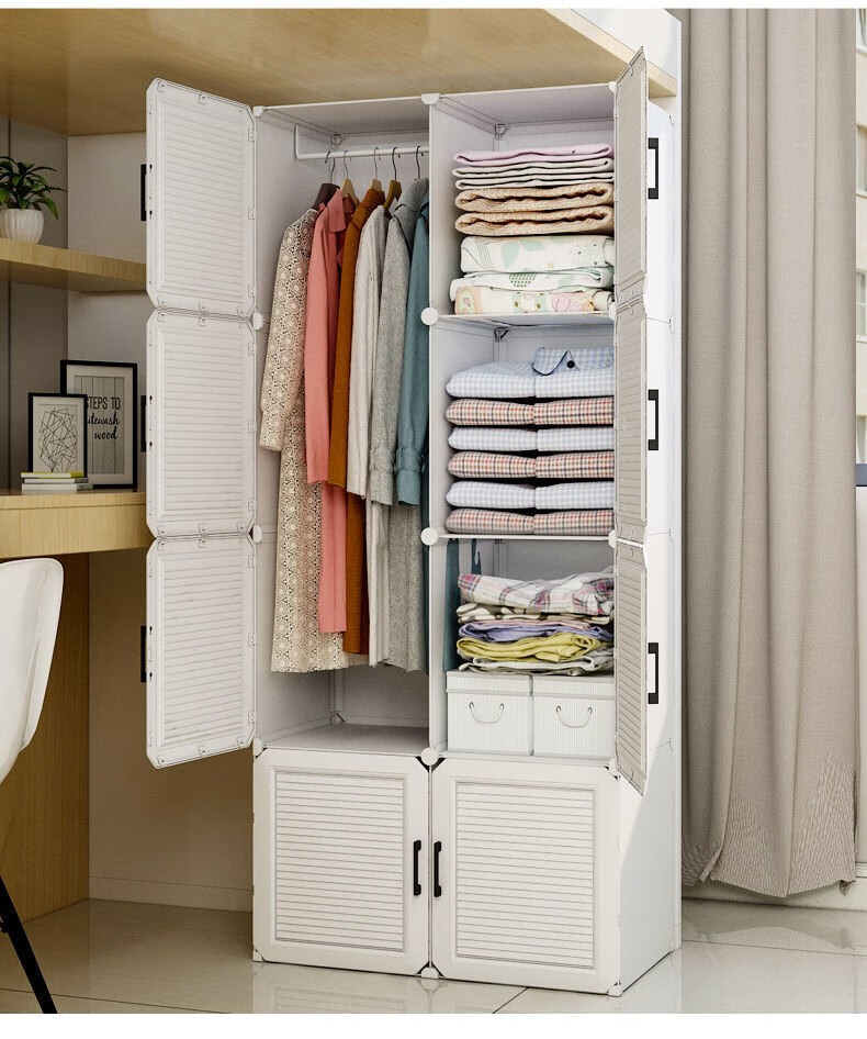 布衣柜单人简易衣柜布衣柜防尘出租房用单人小号宿舍卧室家用挂衣加厚