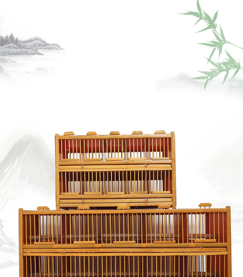 绝缘板竹制鸟笼老竹排笼画眉鸟排笼四六八十格排笼上山笼运输笼格笼方