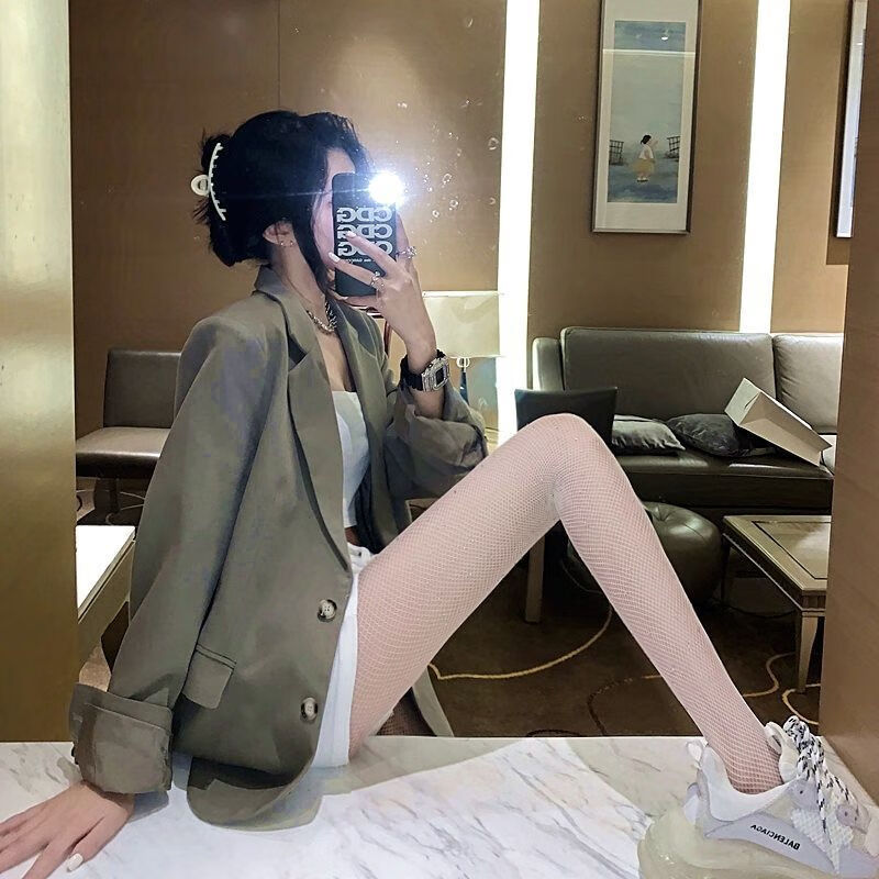 南极人自营旗舰新品店带钻丝袜女性感亮钻渔网袜镂空网眼网格美腿显瘦