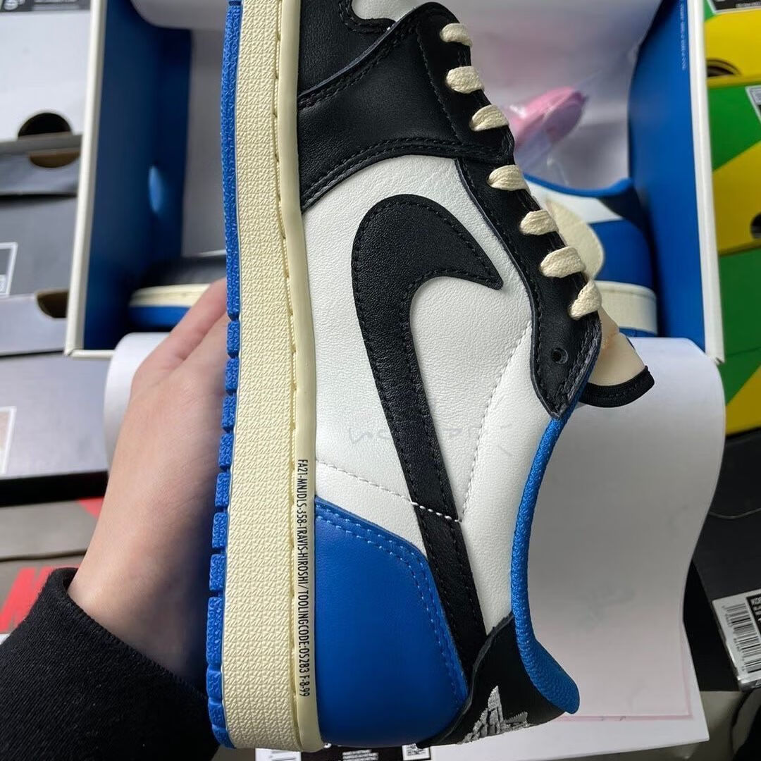 耐克倒钩低帮闪电low藤原浩ts男鞋女鞋复古板鞋休闲篮球鞋 白蓝黑 36