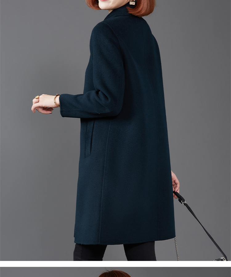 女2021秋冬新品中长款呢子大衣毛呢外套宽松显瘦k21570新暗普兰5xl