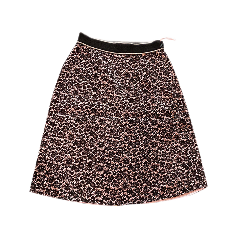 gucci 古驰 女士短裙 黑色蕾丝明星款a字裙 cg 印花 36【图片 价格