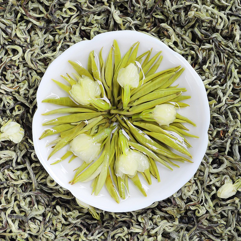 陈一凡茉莉白雪250g八窨特级茉莉花茶浓香型茶叶2021新茶茉莉白玉兔大