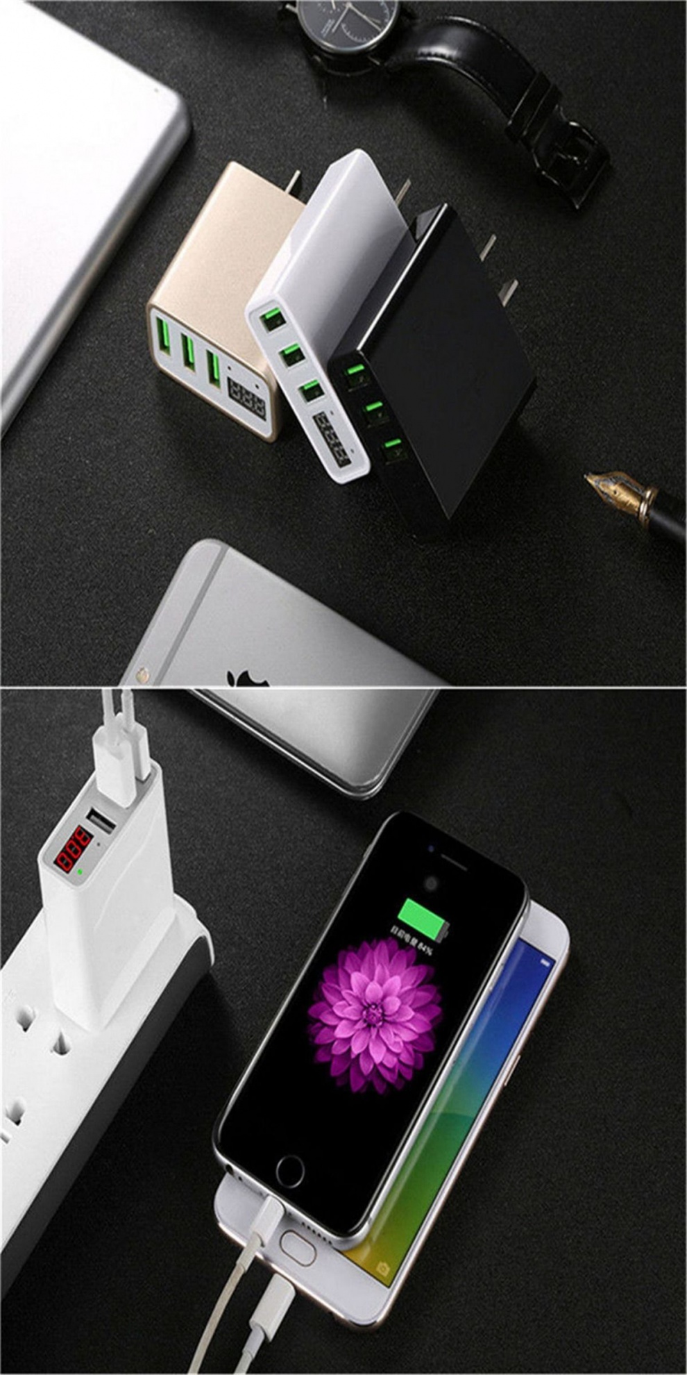 准新手机充电头智能自动断电充电插头器数显快速闪充安卓8plus苹果