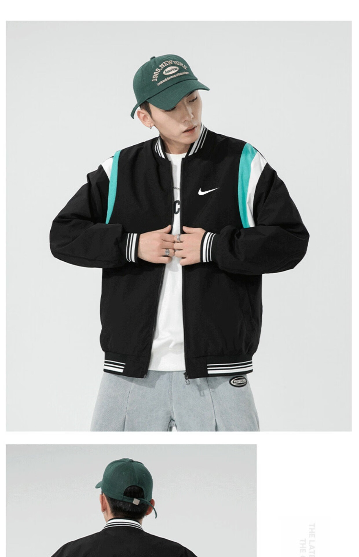 nike耐克新款棒球服夹克男春秋休闲衣服秋季港风ins潮牌外套 白色 l