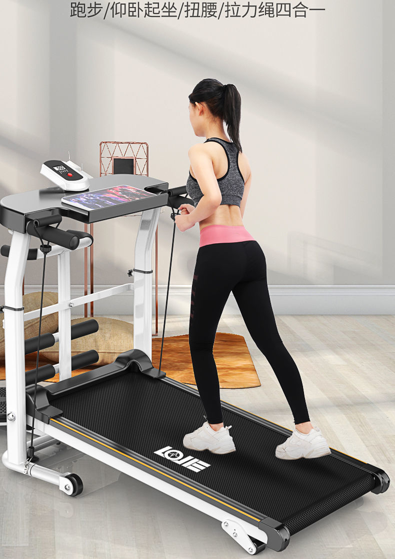 款小型机械折叠多功能室内运动健身器材走步机缤纷红303尊贵音乐款