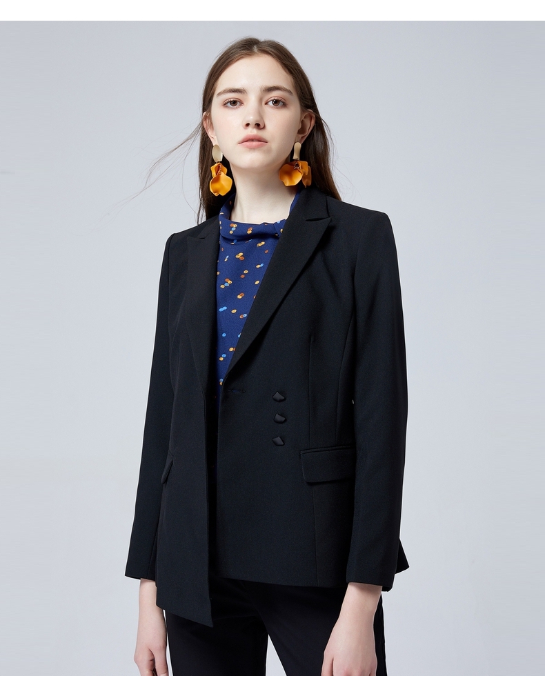 g2000女装秋冬新款设计感小众职场休闲西装外套女01210142黑色9915576