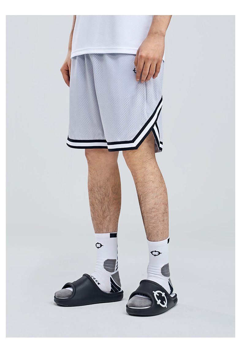 准者2022新款针织五分裤男篮球运动训练健身跑步透气棉短裤卫裤炫粉