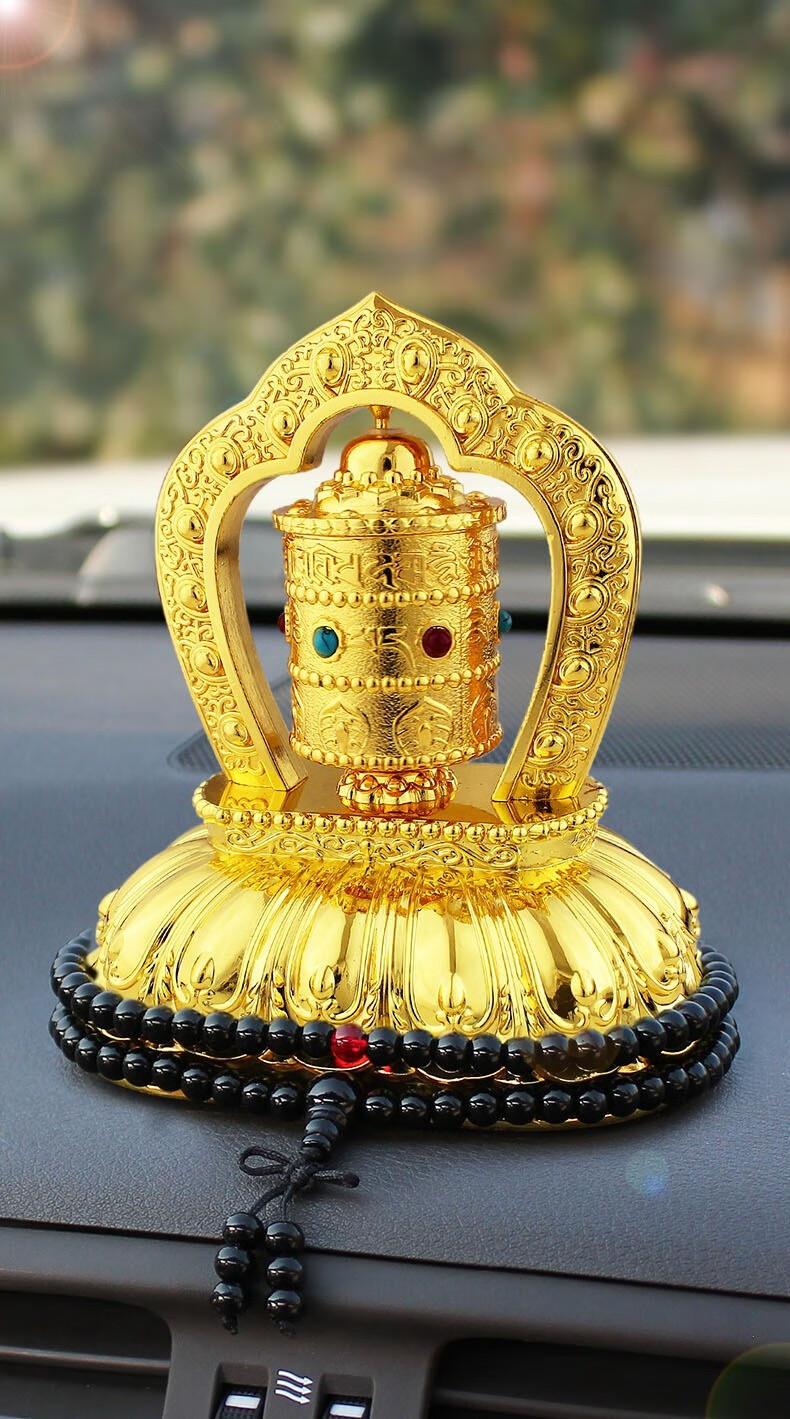 转经轮汽车摆件转经筒车内装饰品高档男 车载熏香 b款转经轮【图片