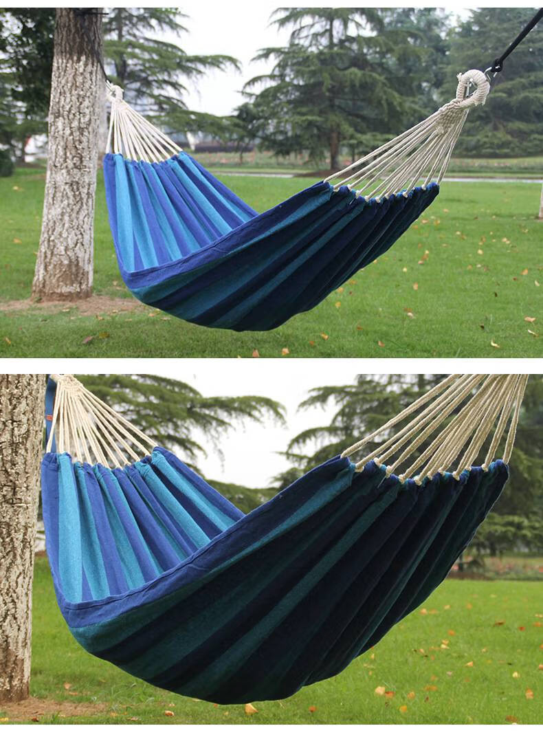 吊床户外成人加大 休闲户外吊床单人加厚帆布吊床秋千绳户外野营用品