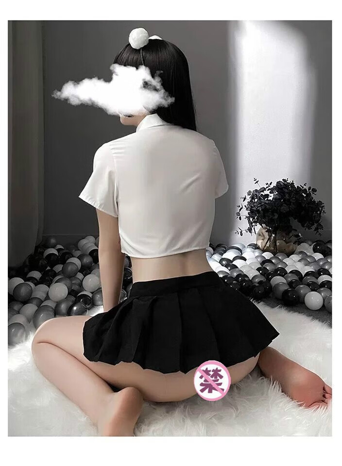 生分体jk制服角色扮演短裙诱惑小胸清纯情趣套装法娜拉 上衣 灰格裙