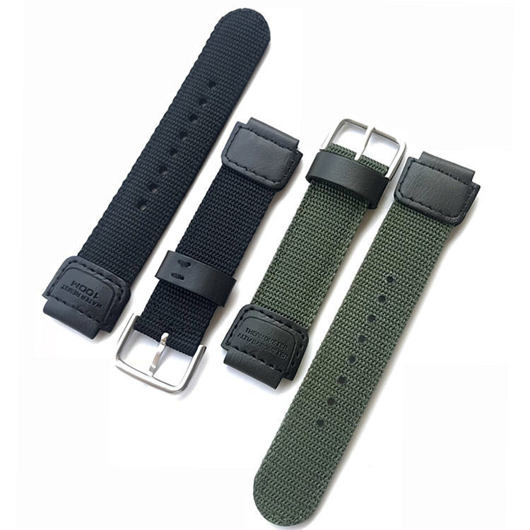 适用卡西欧尼龙表带西ae-1200wh/mrw-200/aq-s810w凸口18mm欧帆布表带