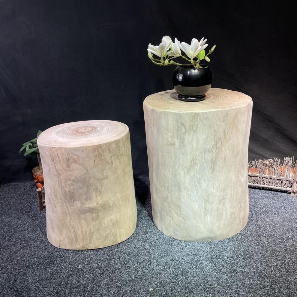 香樟木圆凳实木木墩客厅木凳花架木桩树墩坐凳换鞋凳根雕摆件高12直径