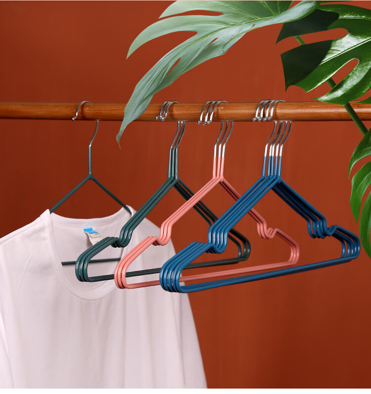 hkpz铁衣架无痕家用成人晾衣服撑子防滑加粗加厚挂晒衣架宿舍收纳衣挂
