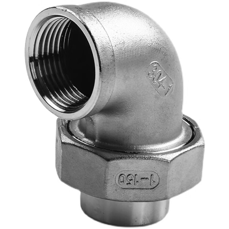 焊接转内丝弯头活接头npt铸造不锈钢150lb螺纹304316 npt 1寸 304