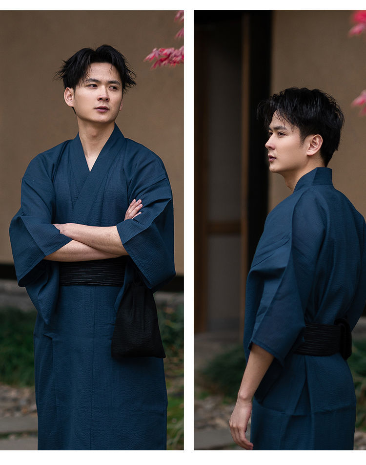 谏子 夏季男传统浴衣日本长袍日式正装和服夏日祭写服装密室剧本 和服