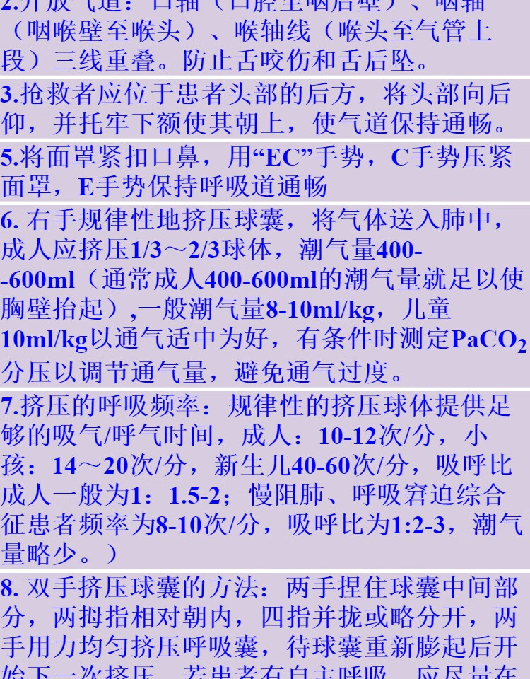 简易呼吸器复苏气囊皮球人工呼吸球急救呼吸面罩硅胶球囊配件 成人