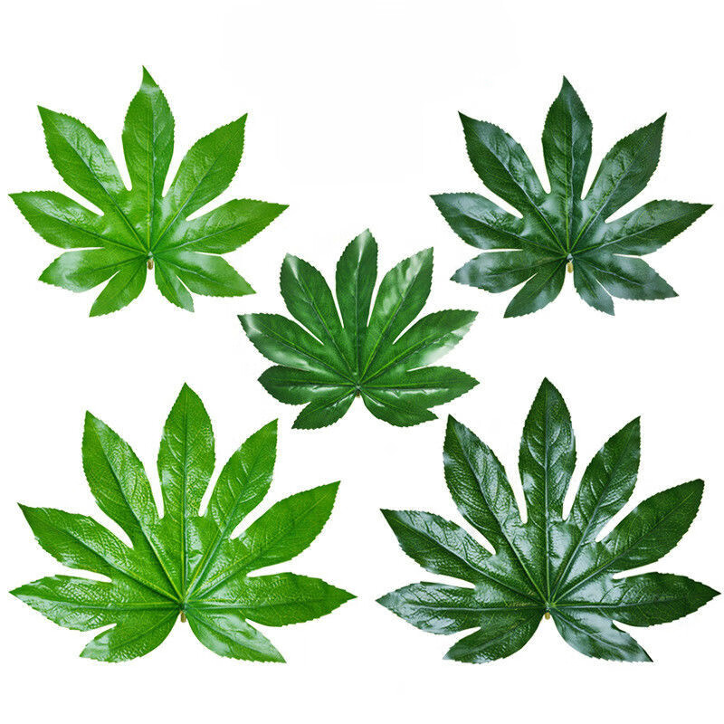 可狄仿真八角金盘叶子塑料假树叶单片绿叶水果店生鲜果蔬垫子篮子装饰