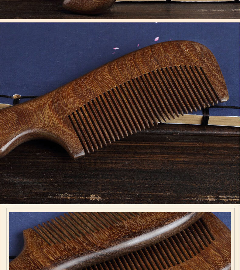 梳子天然檀木梳子女防静电按摩木梳子易断长头发家用直发梳子学生金丝