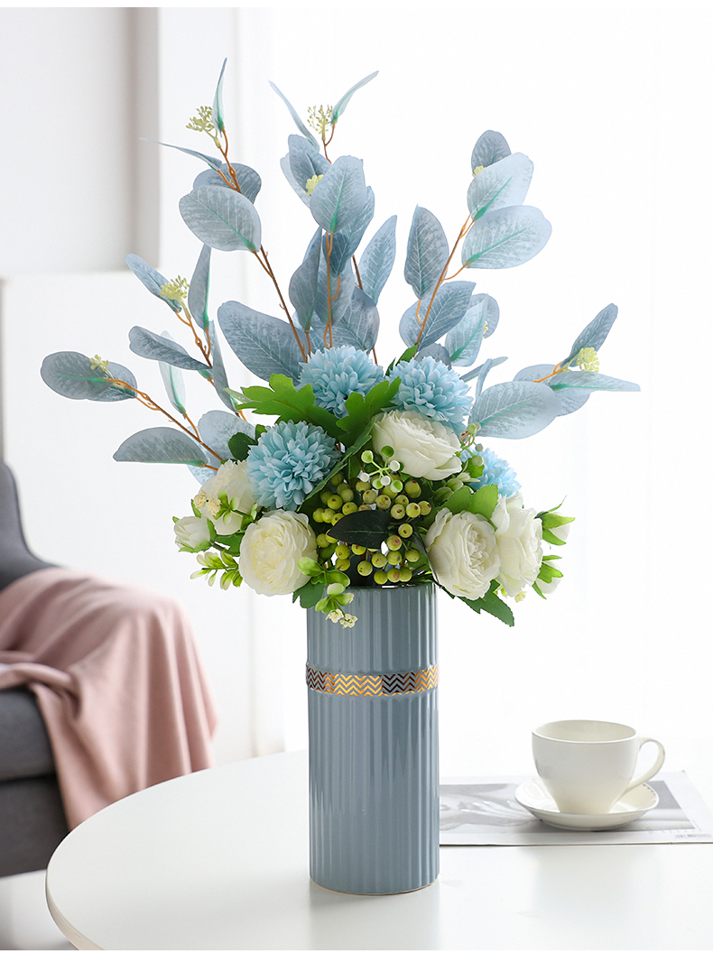 麦桑荷北欧轻奢风莫兰迪仿真花束客厅餐桌花艺假花家居防真花装饰花