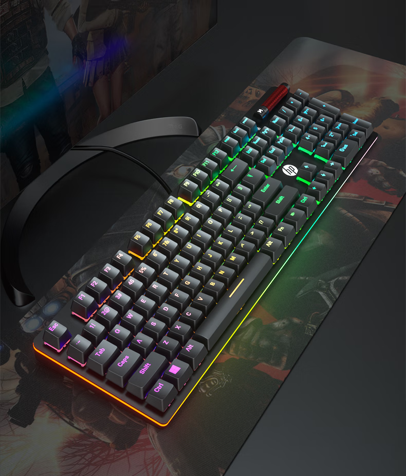 惠普(hp)k10gh真游戏机械键盘青轴笔记本台式电竞电脑专用有线键盘