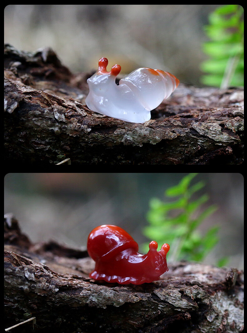 墨韵 南红玛瑙天然玉石俏色冰飘蜗牛吊坠挂件女男款项坠 3.