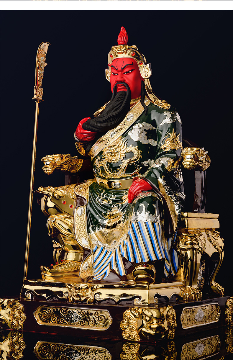 摆件纯铜鎏金42cm关圣帝君关二爷武财神关羽家用供奉神像关公423029