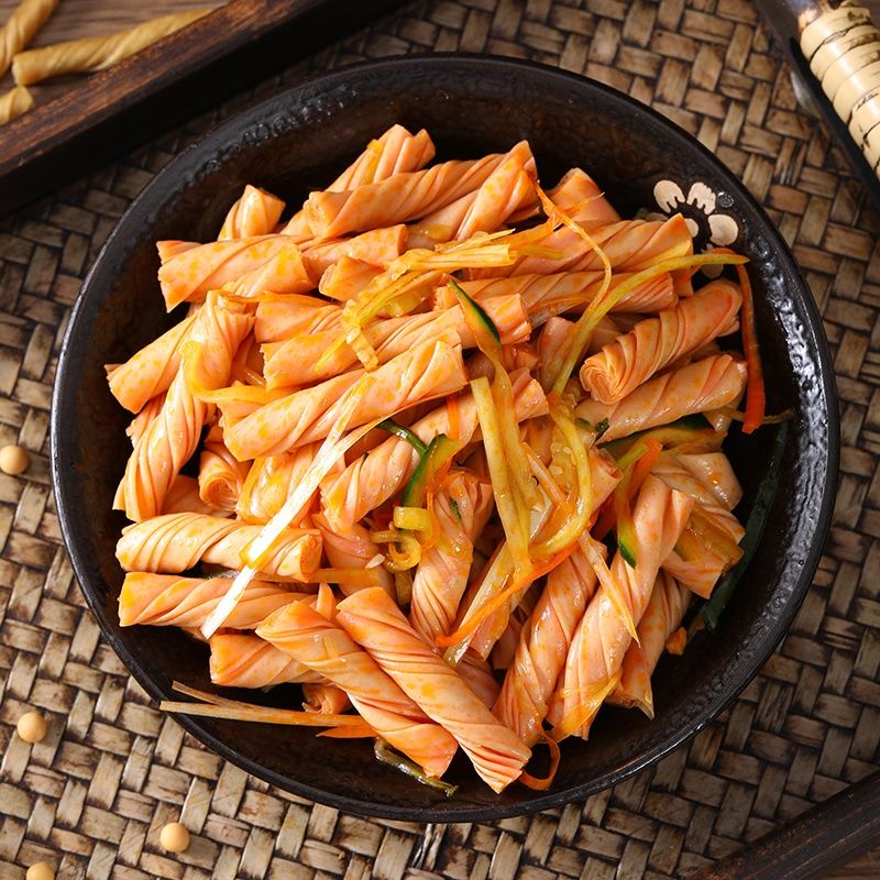 【官方补贴】豆筋棍丁干货小豆筋棍棒卷条制作散装素豆筋皮豆制品大全