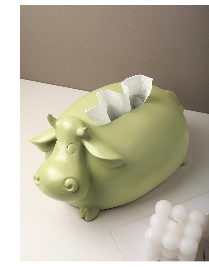 简约纸抽盒家用客厅收纳盒茶几ins风餐巾抽纸盒szjs018白色奶牛纸巾盒