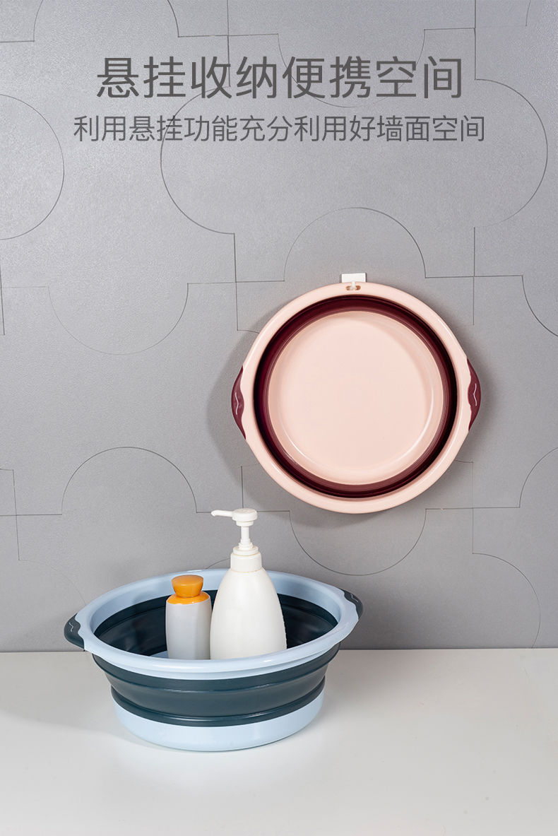 折叠脸盆大号便携式多功能洗脸盆子洗衣盆宿舍加厚洗脚盆清洁大号特大