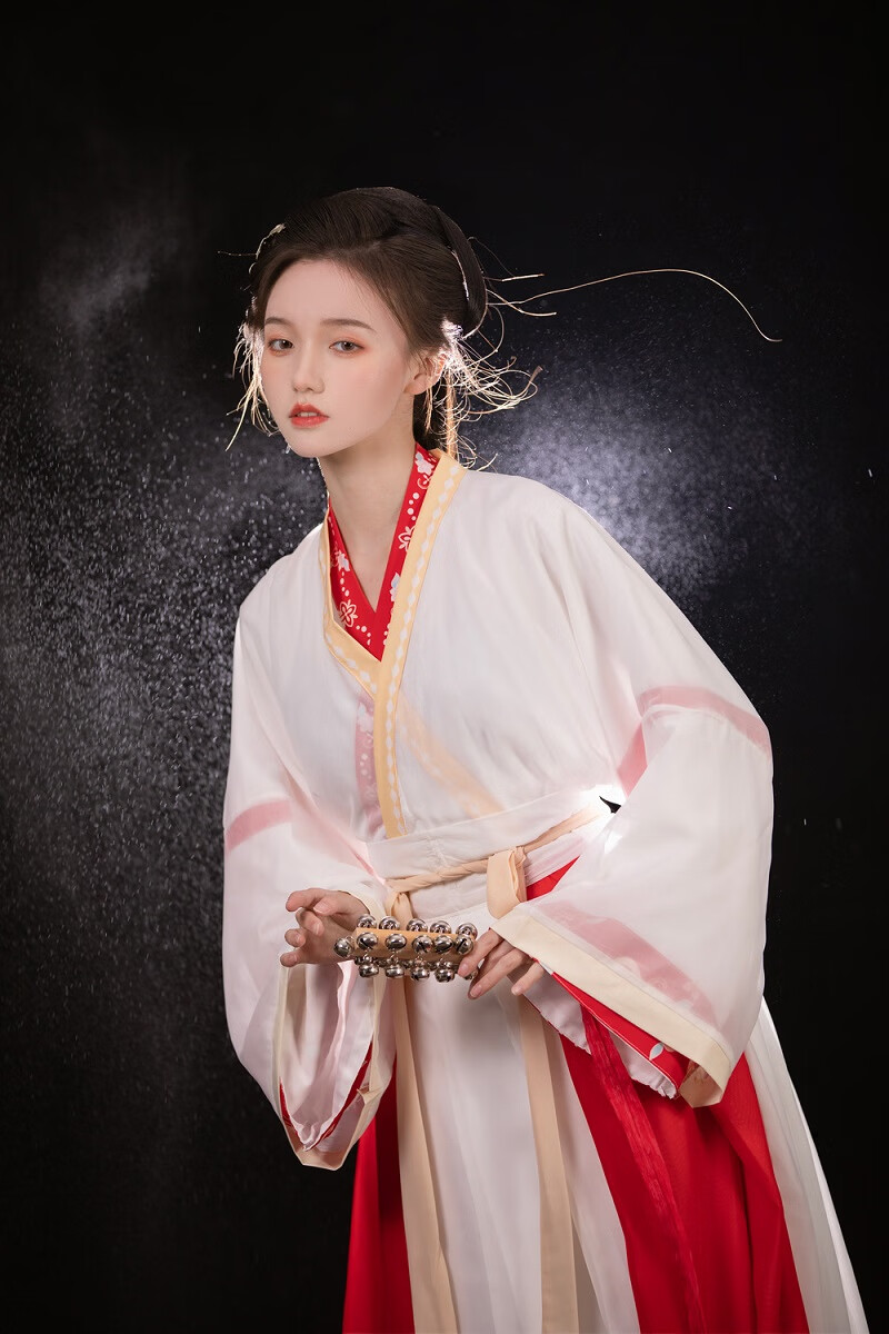 蔓苪 神明少女汉服女晋制交领 齐腰襦裙白菜中国风春秋款 四件套 l