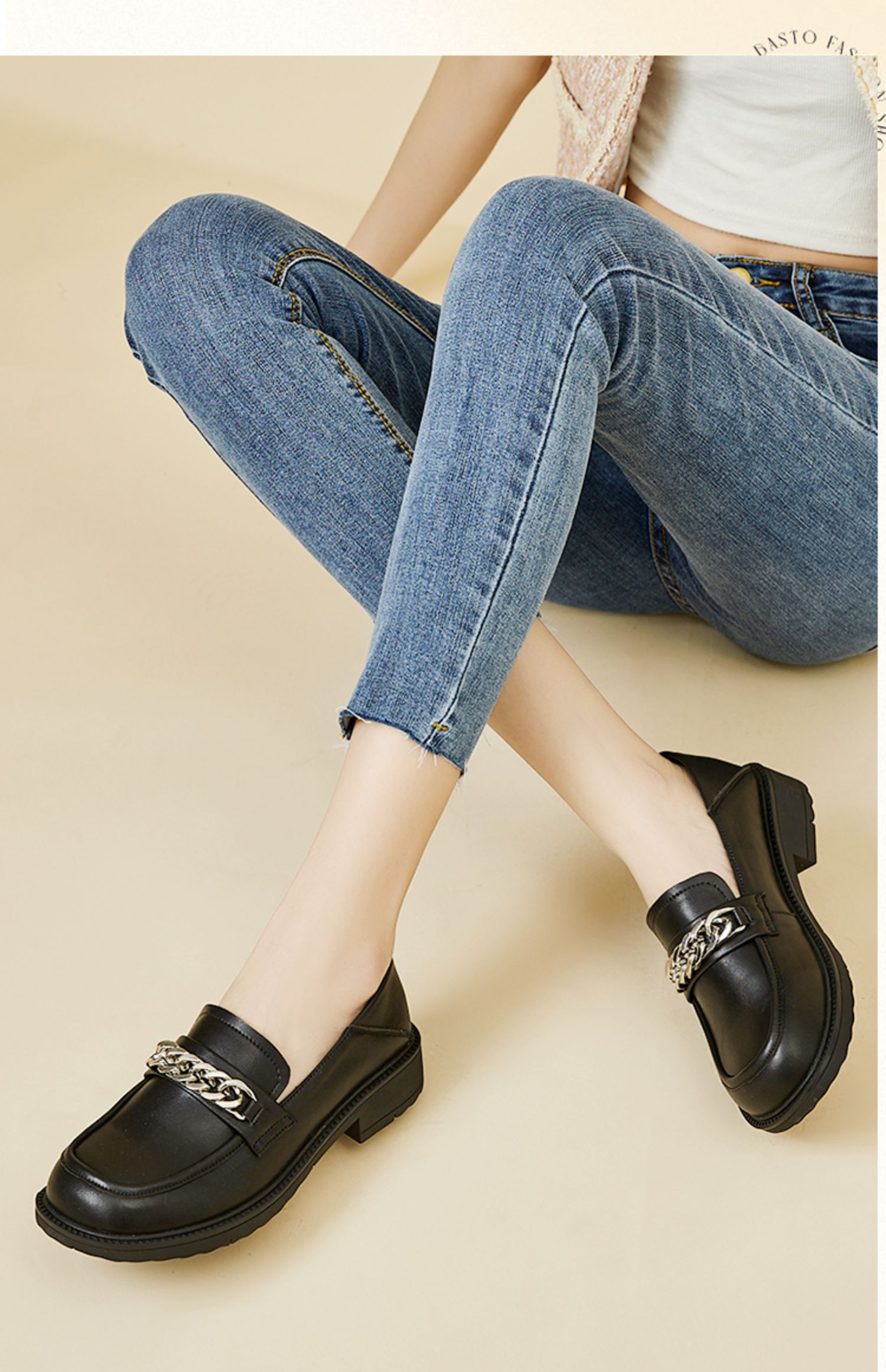 达芙妮乐福鞋女款厚底小众设计2022年新款春秋季圆头单