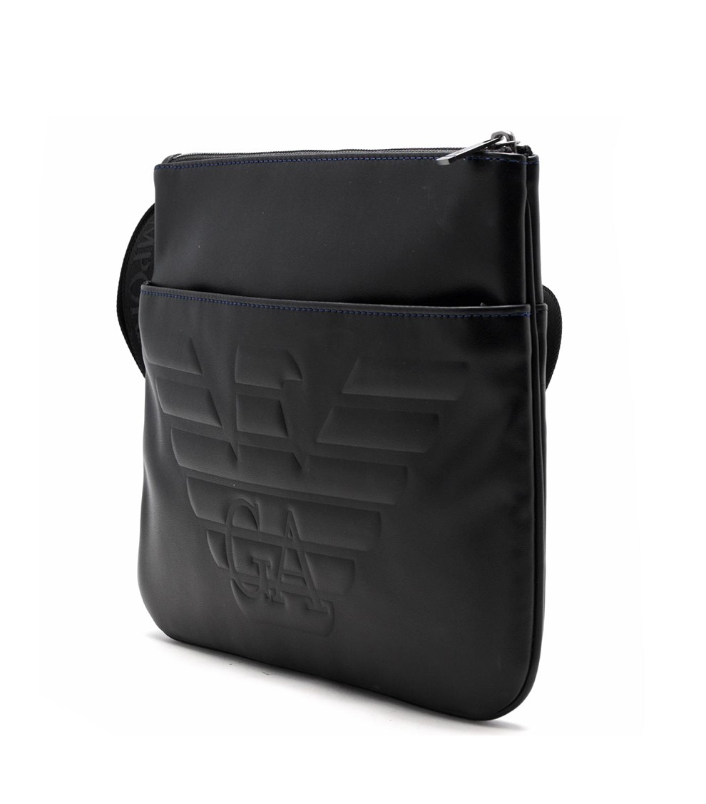 armani阿玛尼男士皮质徽标图案斜挎单肩包fa05