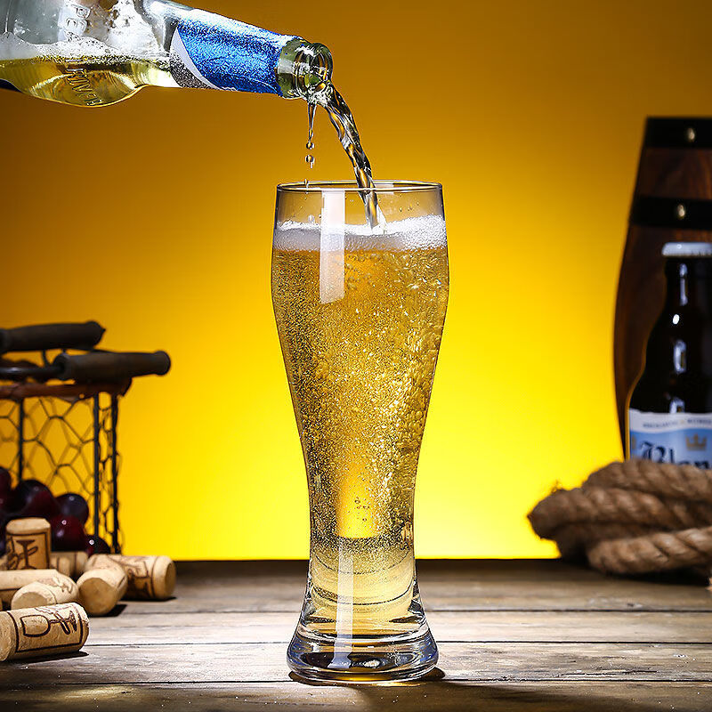 啤酒杯喝水杯子 网红创意啤酒杯加厚精酿小麦酒杯家用个性扎啤杯酒吧